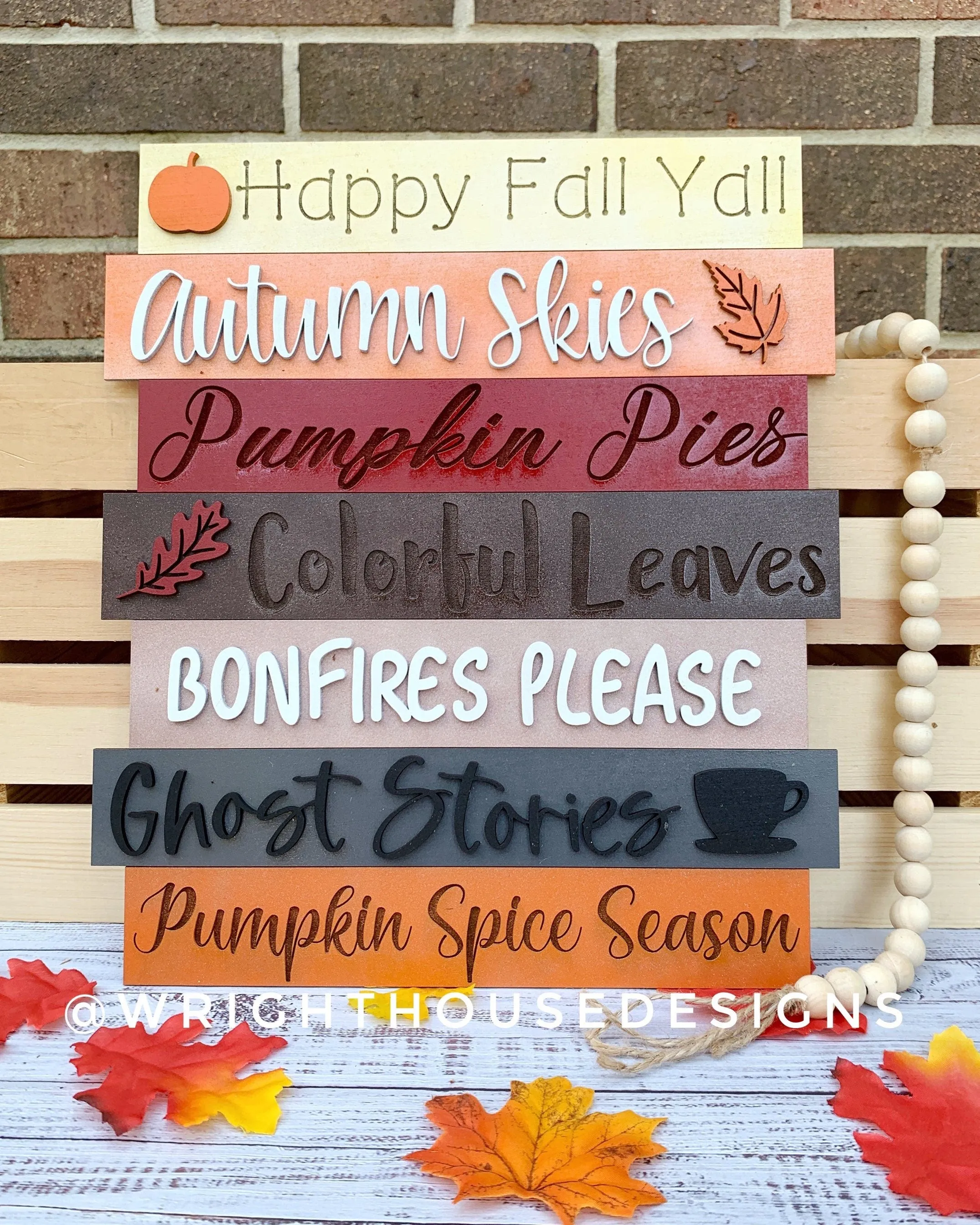 Fall Thanksgiving Bucket List Stacked Sign Bundle - Seasonal Wall Decor and DIY Kits - Cut File For Glowforge Lasers - Digital SVG File