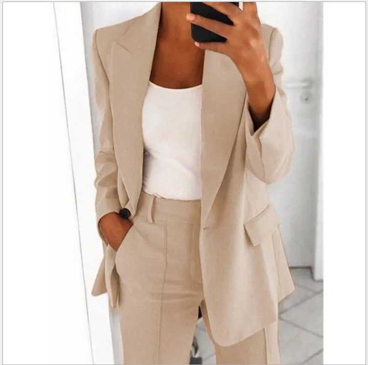 Fashion Lapel Cardigan Lady Wholesale Blazers Coat