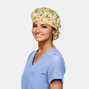 Feline Frenzy - Poppy Bouffant Surgical Scrub Hats