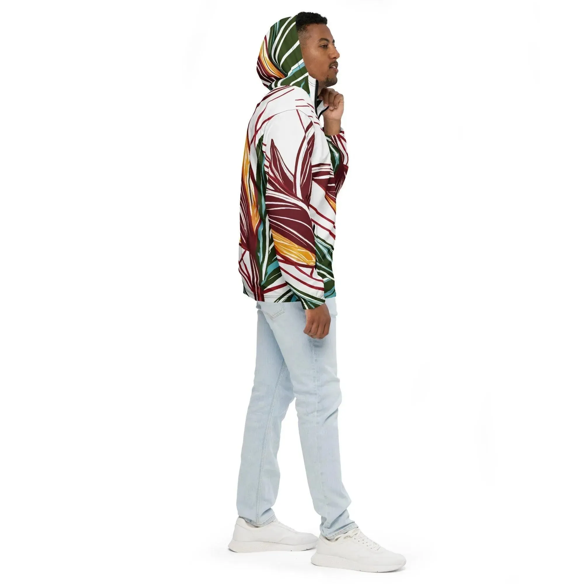 Floral Elegance Hooded Windbreaker