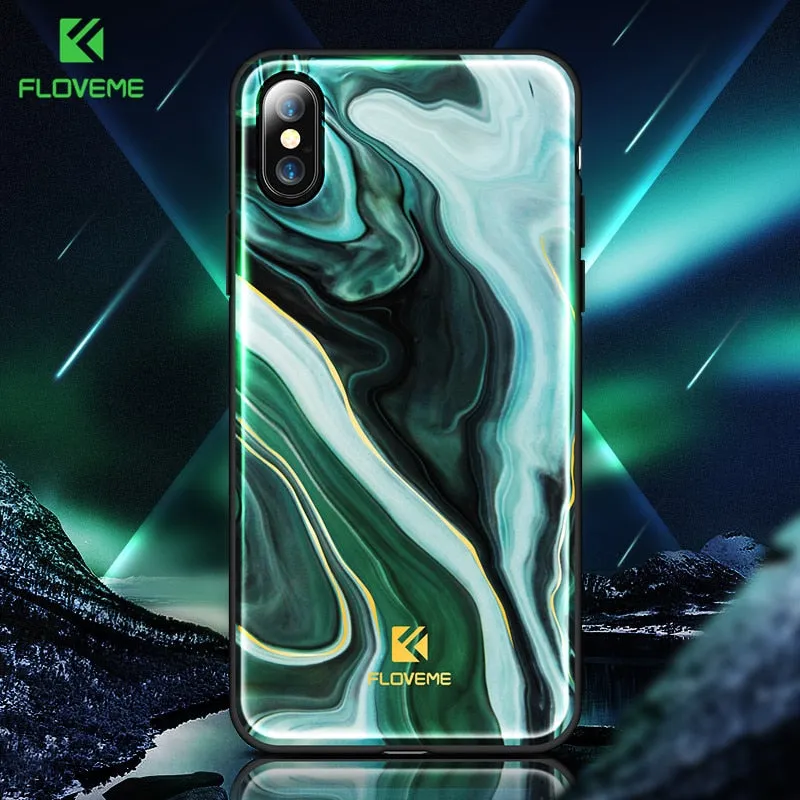 FLOVEME Luxury Phone Case For iPhone X 8 7 Soft Edge Agate Pattern Cases for Apple iPhone 7 7 8 Plus Cover Silicone Accessories