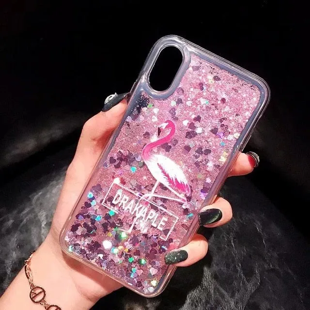 For Xiaomi Mi 8 Lite Case Quicksand Cover On Redmi Note 7 5 6 Pro 4X 5 Plus Mi A1 A2 5X Max 3 Pocophone F1 Liquid Glitter Case