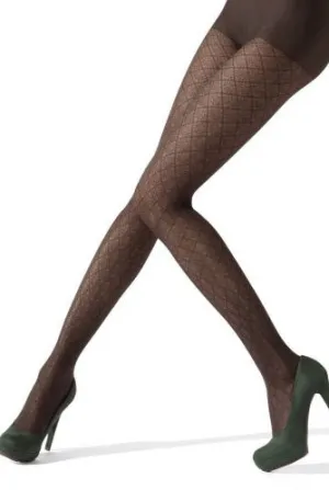 Franzoni Elda Diamond Patterned Semi Sheer Tights