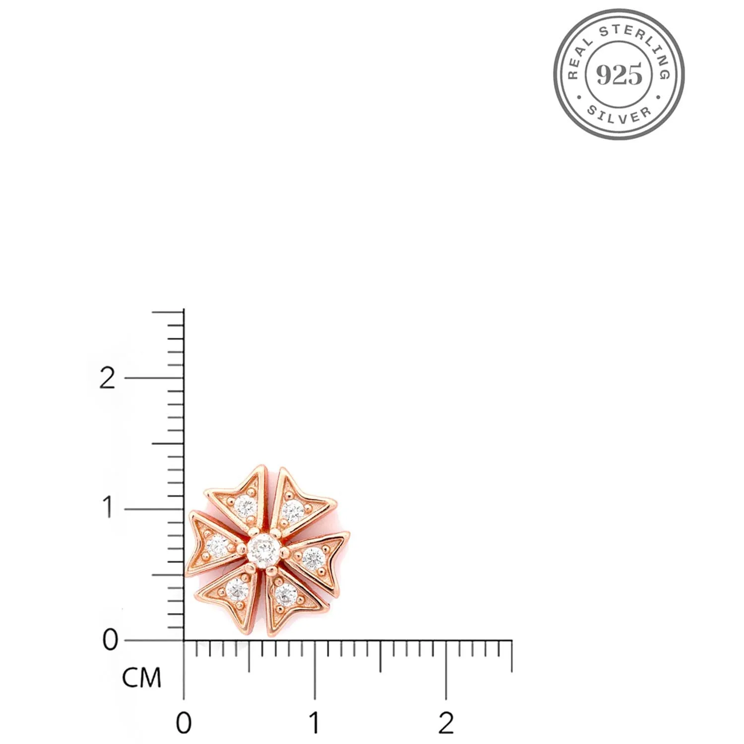 Geometric Goodness Rose Gold 925 Silver Stud Earrings