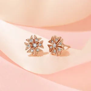 Geometric Goodness Rose Gold 925 Silver Stud Earrings