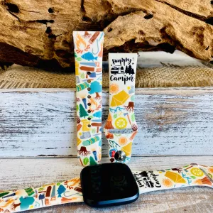 Happy Camper Print Silicone Band For Fitbit Versa 1/2