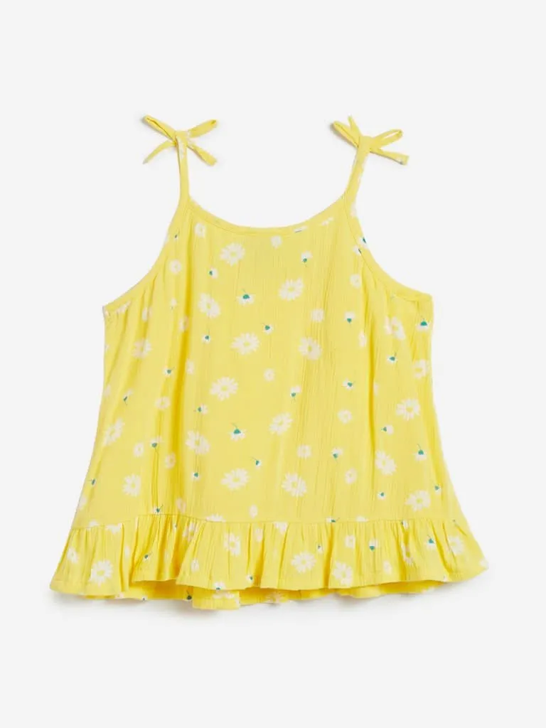 HOP Kids Yellow Floral Patterned Top