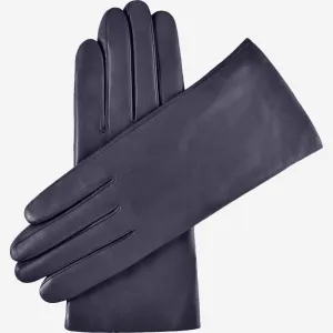 Isabella (navy) - Italian lambskin leather gloves with cashmere lining