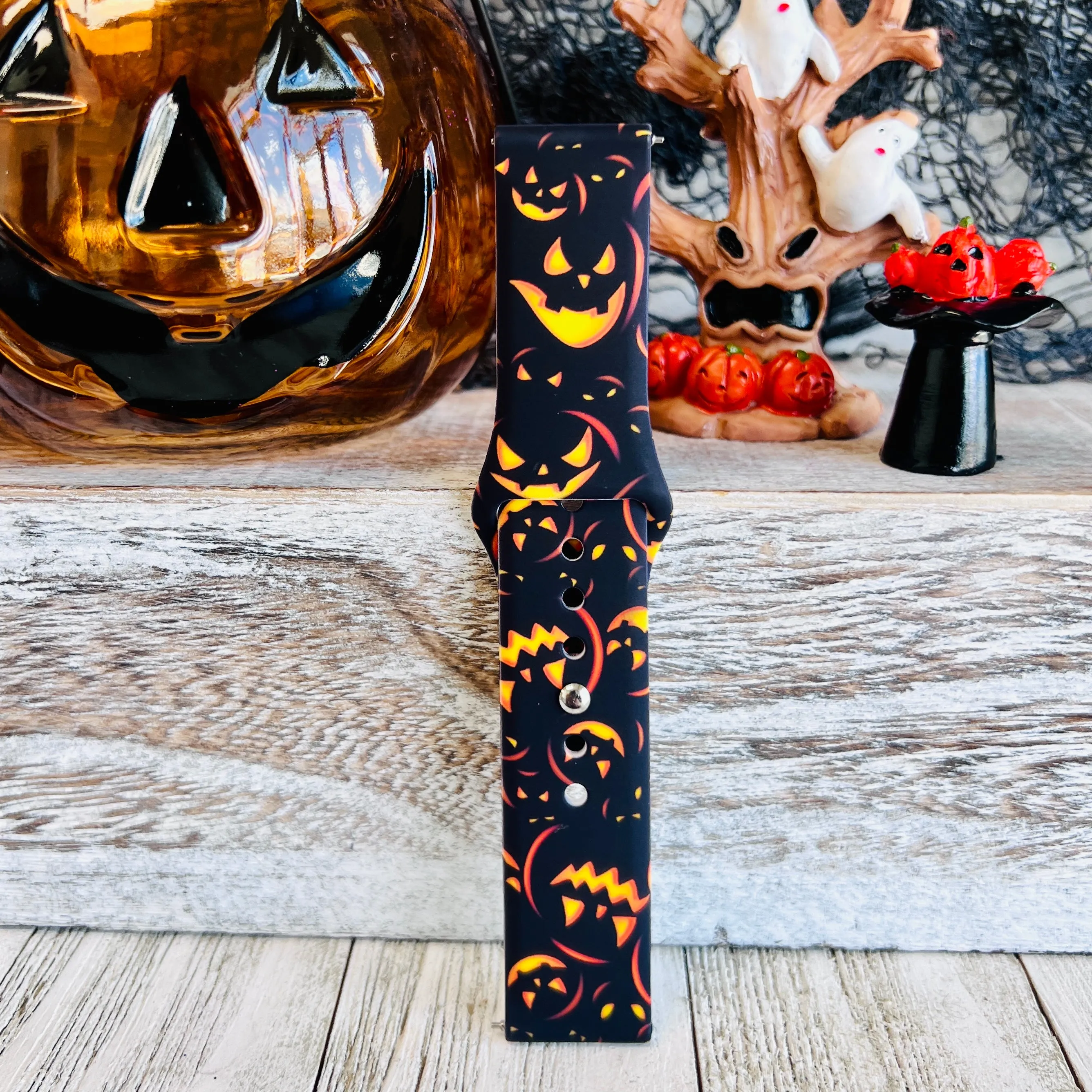 Jack-O-Lantern Print Silicone Band For Fitbit Versa 1/2