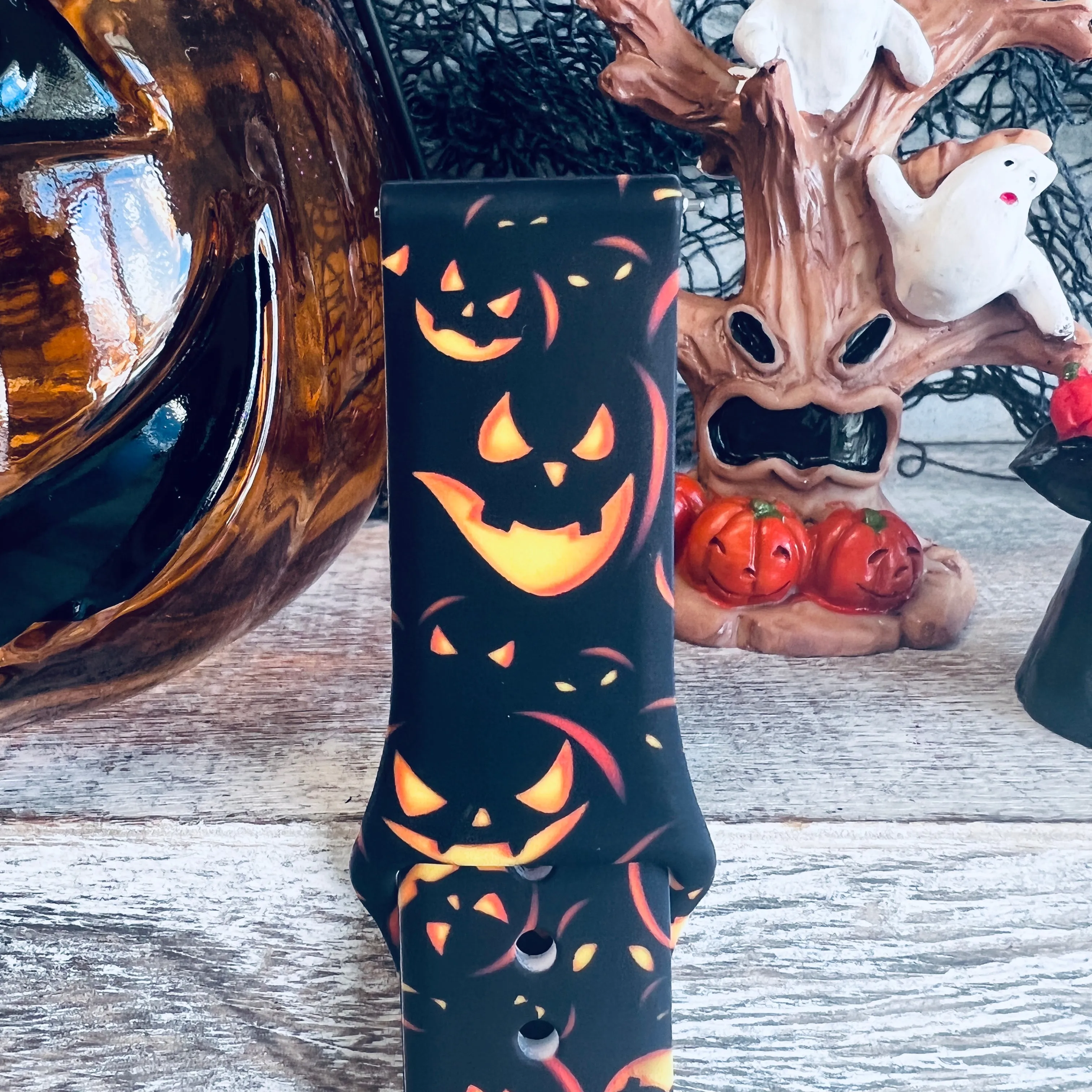 Jack-O-Lantern Print Silicone Band For Fitbit Versa 1/2