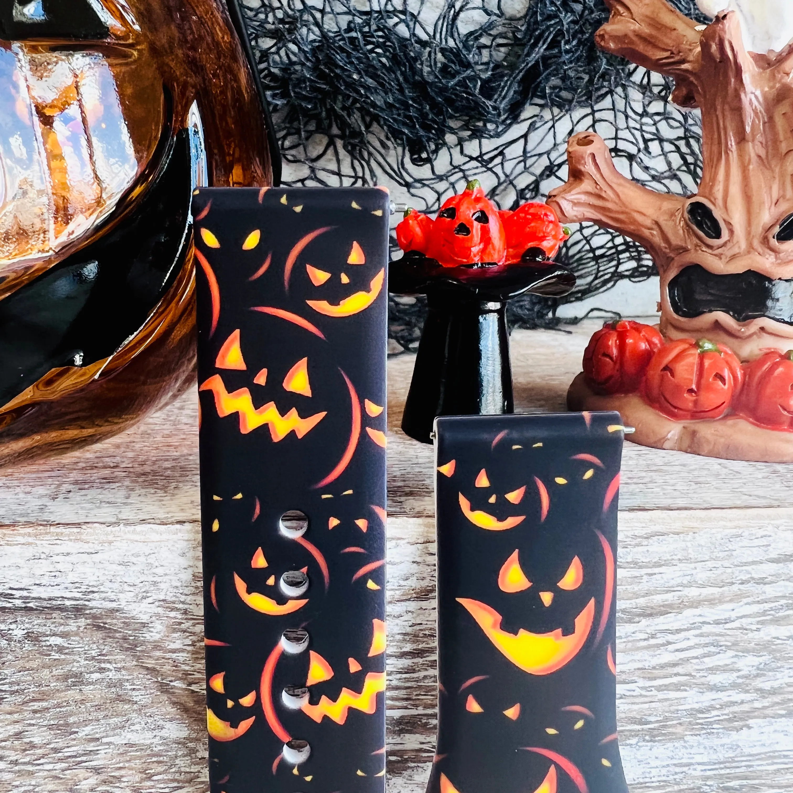 Jack-O-Lantern Print Silicone Band For Fitbit Versa 1/2