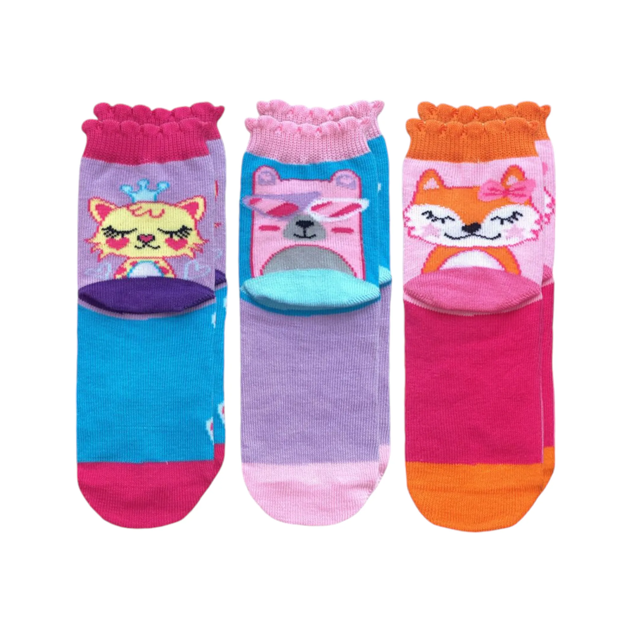 Jefferies Socks Cute Animal Crew Socks 3 Pair Pack