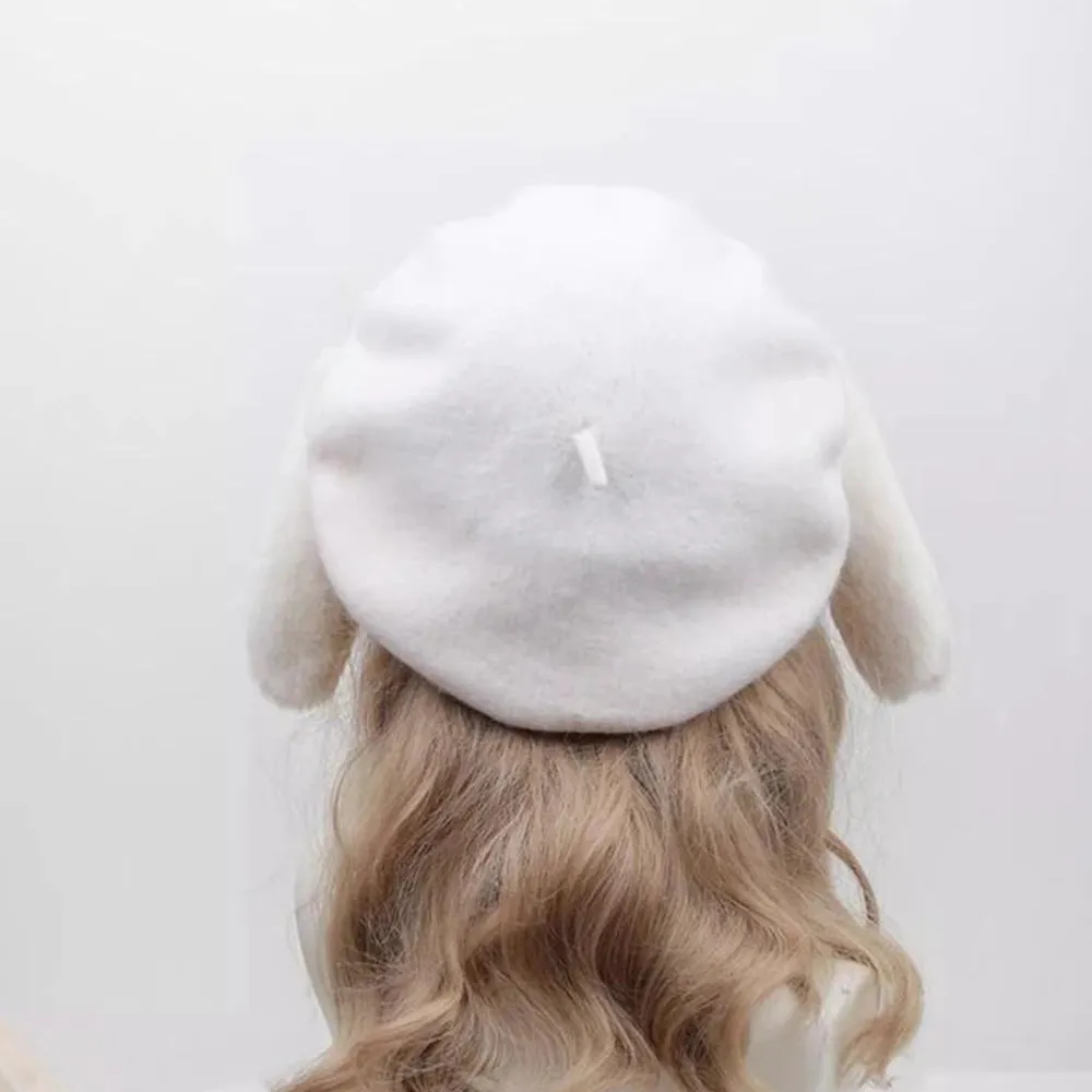 Kawaii Loppy Bunny Plush Fluffy Ear Wooly Winter Hat