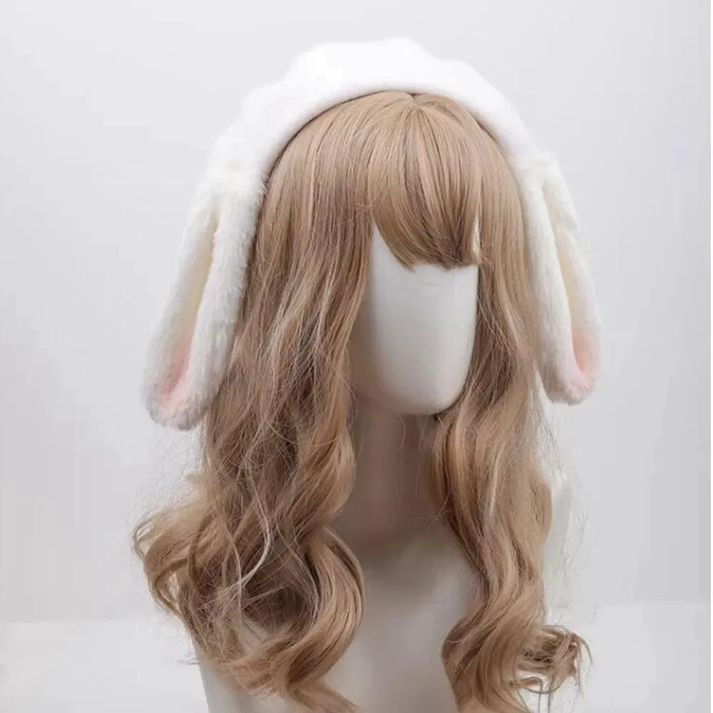 Kawaii Loppy Bunny Plush Fluffy Ear Wooly Winter Hat