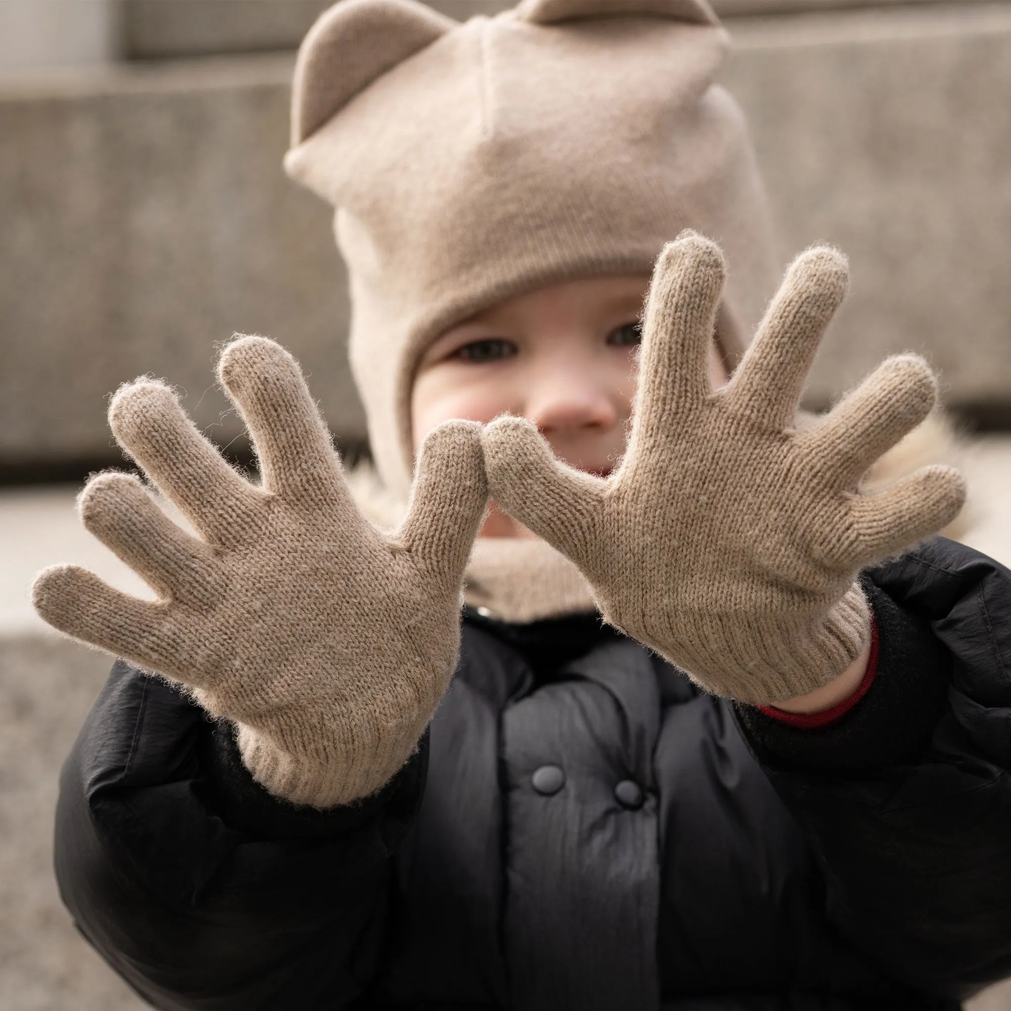 Kids' Knit Gloves Cashmere Blend