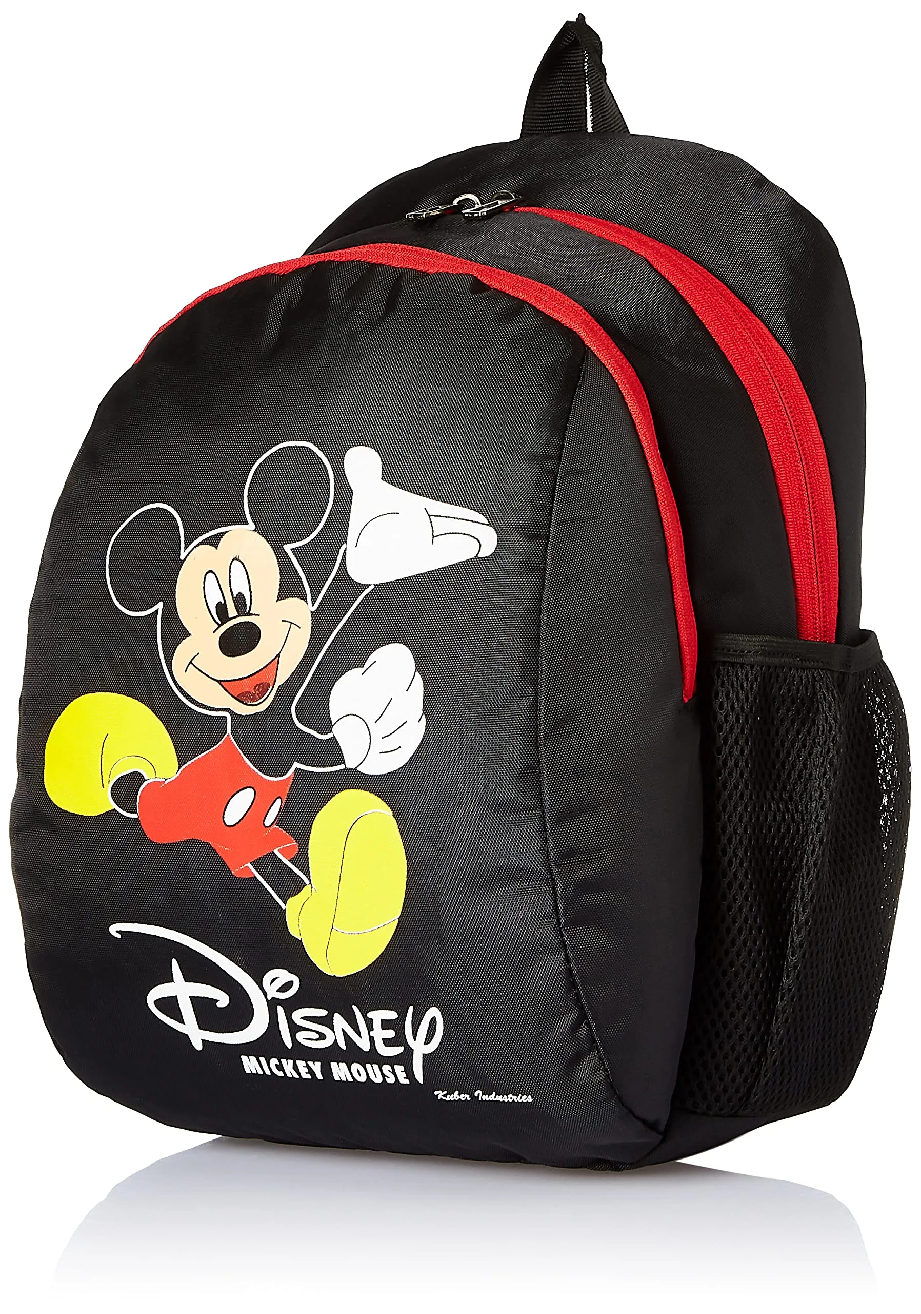 Kuber Industries Polyester Disney Print Unisex School Bag|Kids School Backpack|School Bag for Girls, Boys|Disney Mickey Mouse|Black