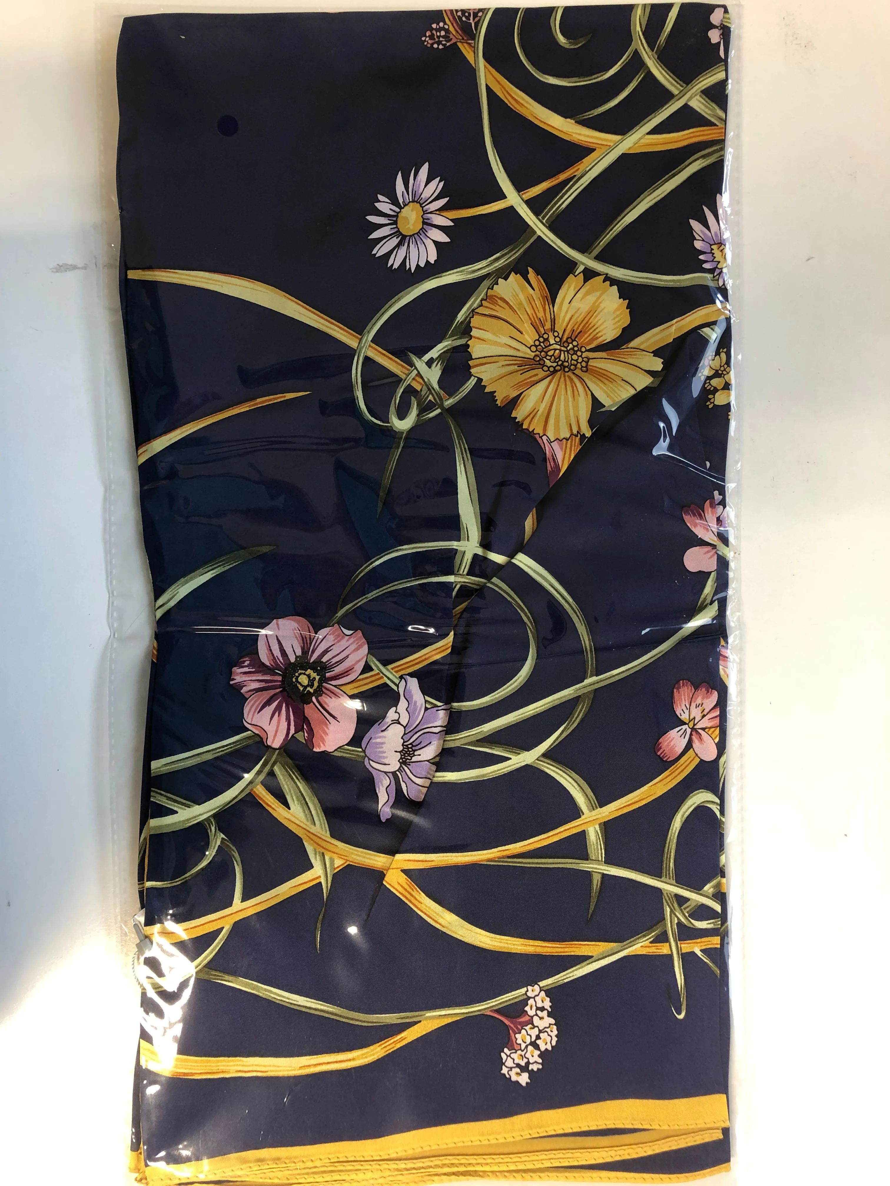 Lady's square | Mulberry Silk Scarf Floral Mix Navy 88cm*88cm