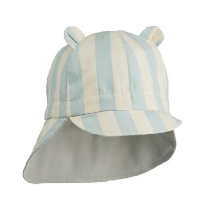 Liewood Gorm Reversible Sun Hat YD Stripe Sea Blue Sandy