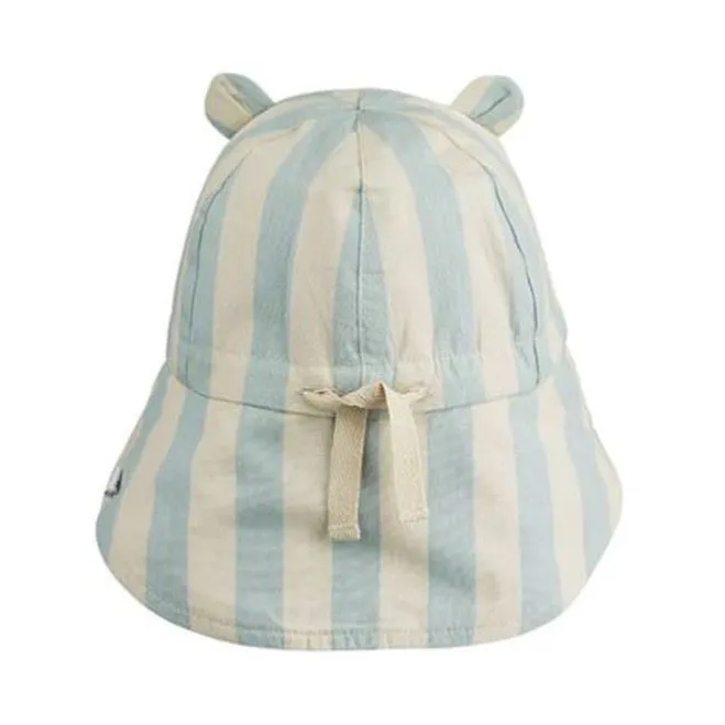 Liewood Gorm Reversible Sun Hat YD Stripe Sea Blue Sandy