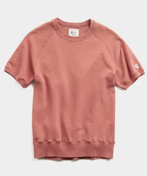 Lightweight Short Sleeve Sweatshirt in Rosewine