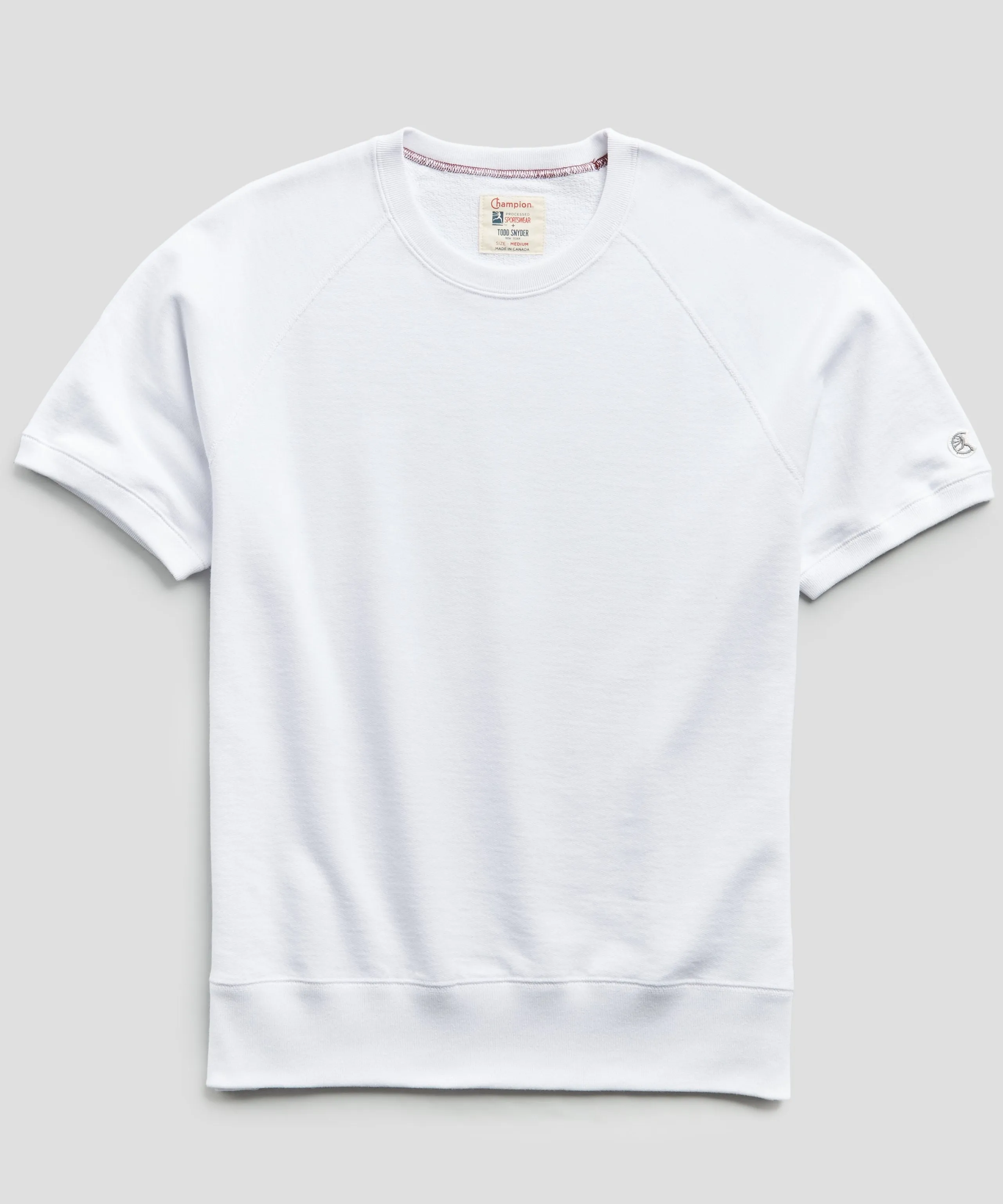 Lightweight Short Sleeve Sweatshirt in White