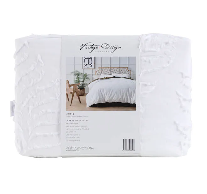 Lucas Quilt Cover Set Range White