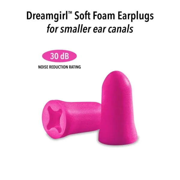 Macks Dreamgirl Soft Foam Ear Plugs (NRR 30 | 7 Pairs w/ Carry Case)