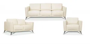 Malaga Cream Leather Sofa