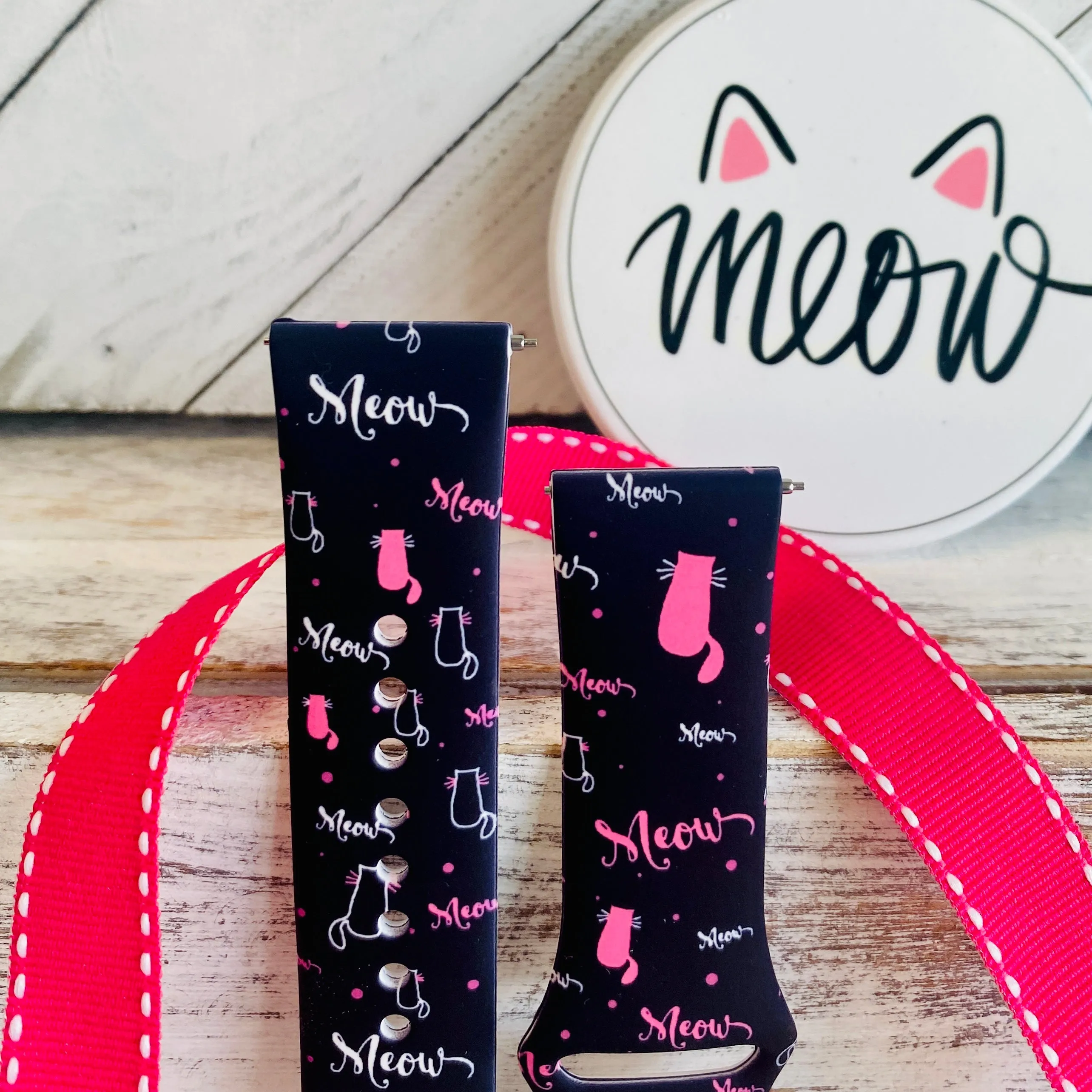 Meow Print Silicone Band For Fitbit Versa 1/2