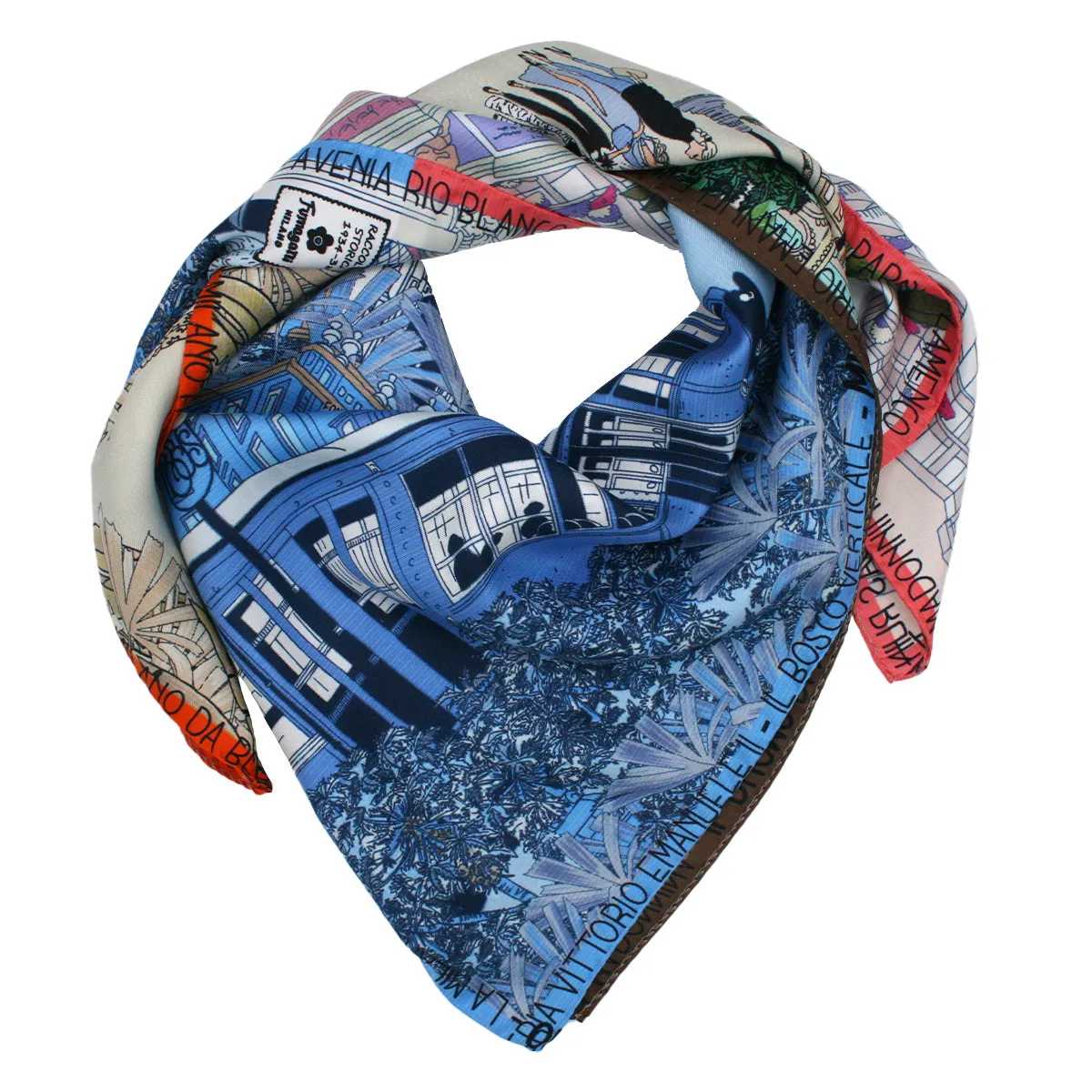 Milan multicolor silk scarf 90