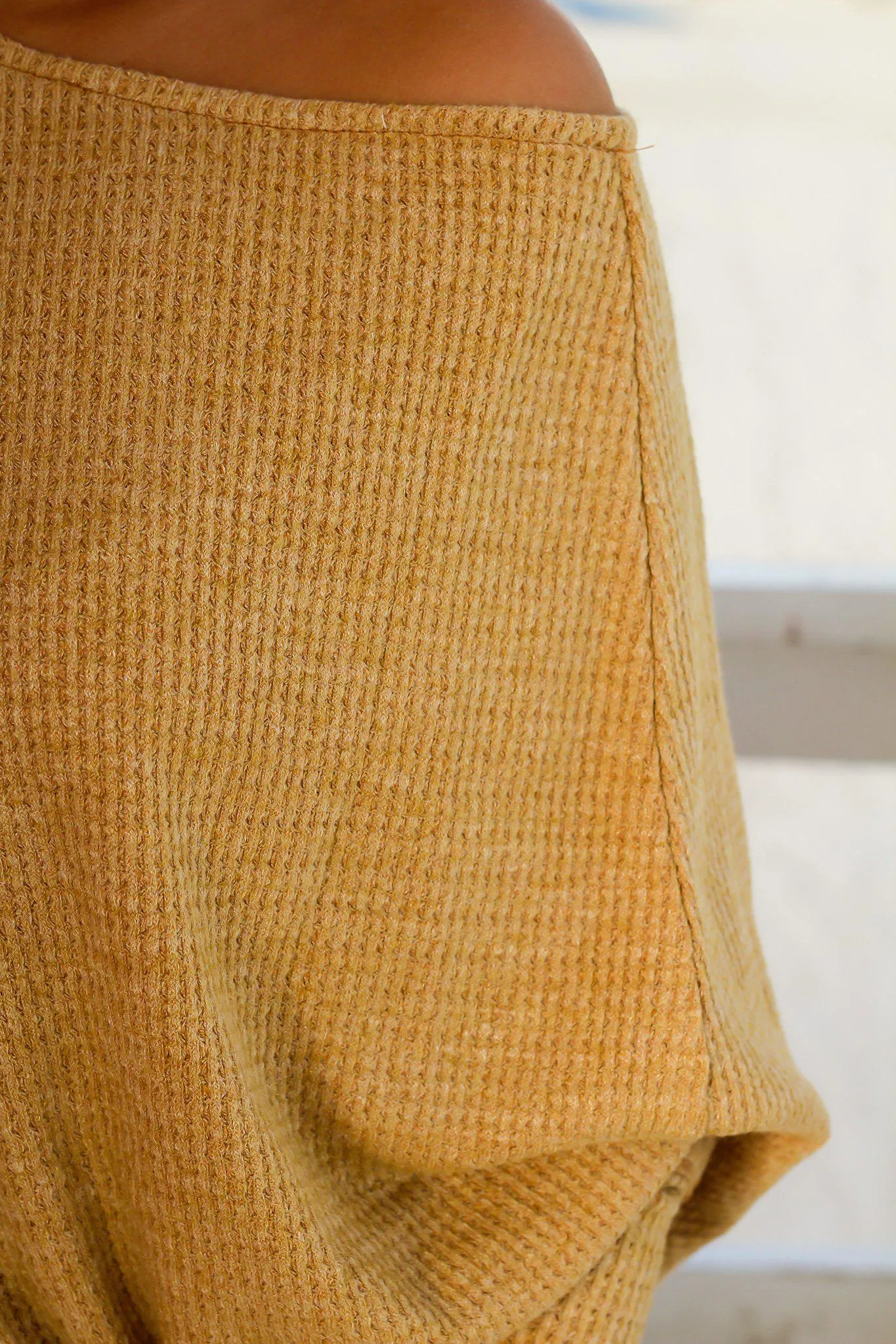 Mustard Asymmetrical Knit Top