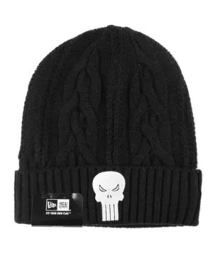 New Era Hero Cuff Punisher Black Cable Knit Beanie