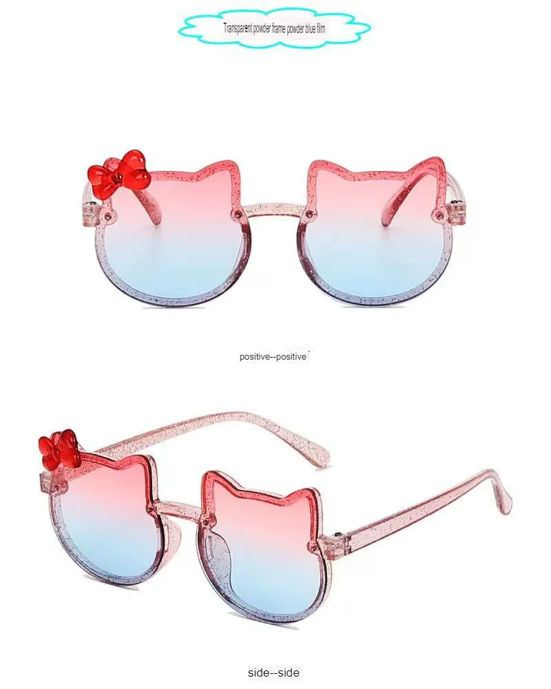 New two-ear bow cat glasses cute baby sunglasses trendy sunshade children's sunglasses