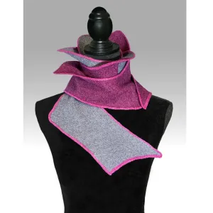 NEW! Zig Zag Scarf in Silver & Rose with Magenta by K.Gereau Textiles