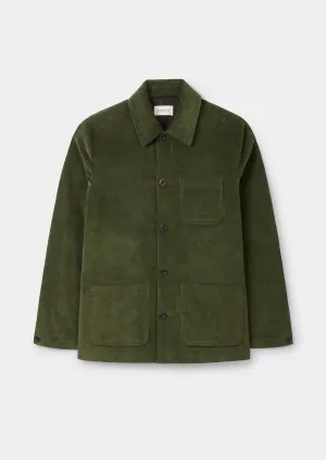 Olive Cotton Pincord Chore Jacket