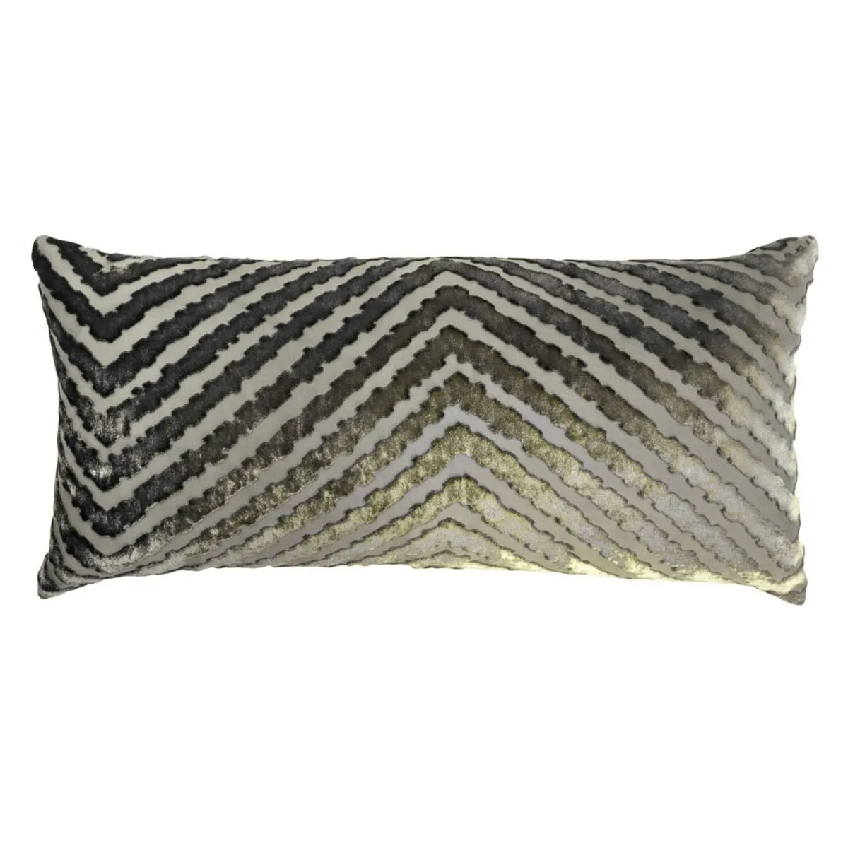 Oregano Chevron Velvet Pillow by Kevin O'Brien Studio