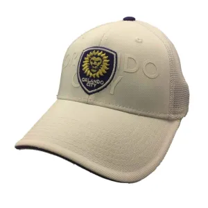 Orlando City SC Adidas FitMax 70 White Structured Fitted Baseball Hat Cap (S/M)