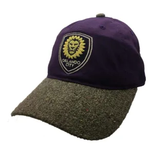 Orlando City SC Adidas Purple Gray Tweed Style Relaxed Strapback Hat Cap