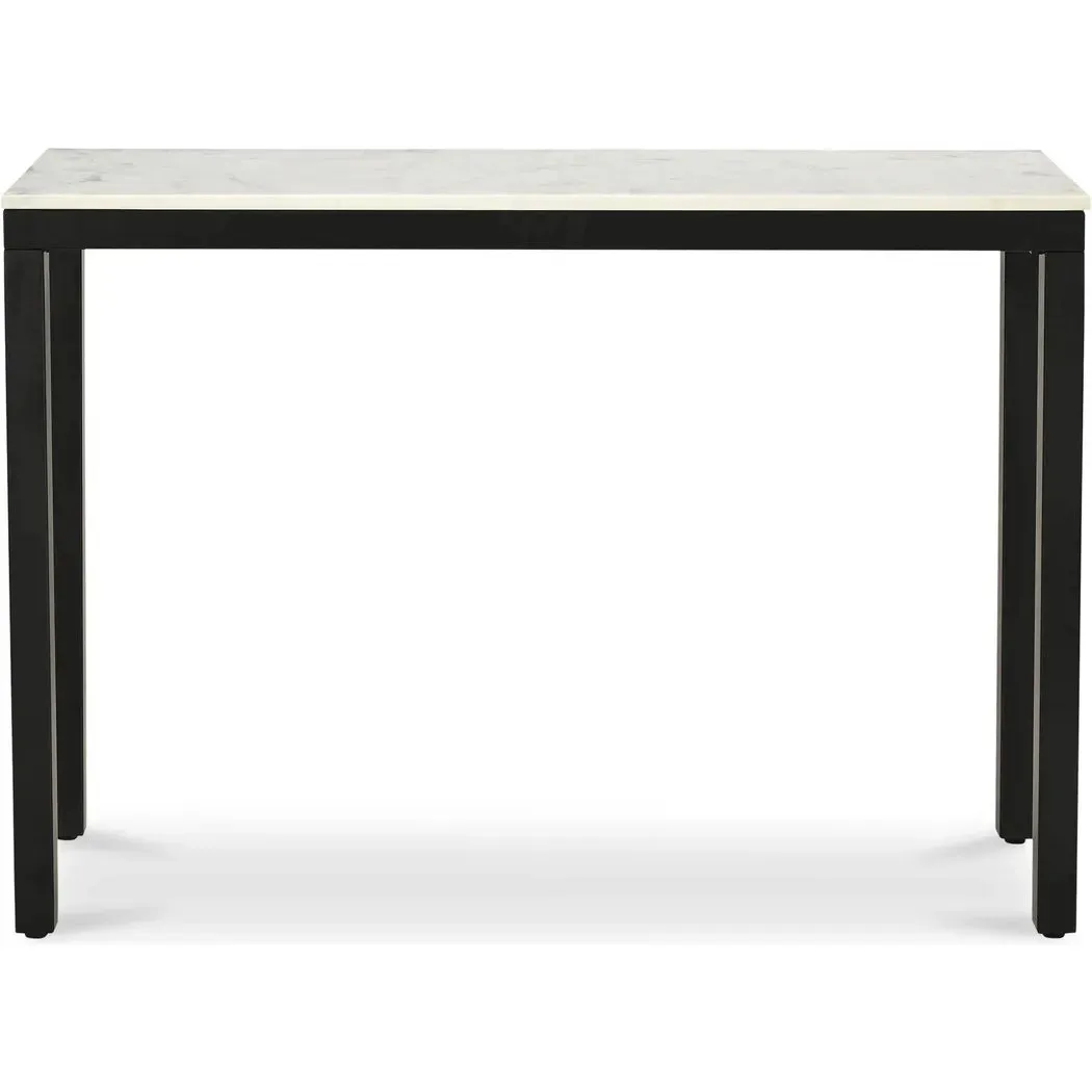 Parson Marble and Iron White Rectangular Console Table