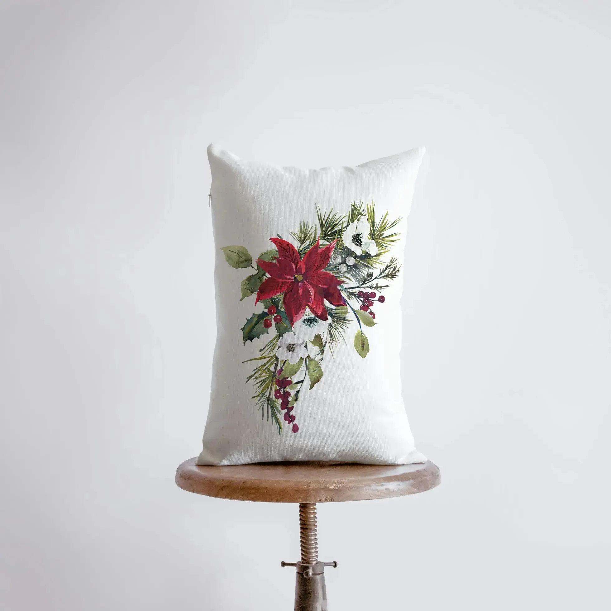 Peace Christmas Poinsettia Throw Pillow Cover| Peace Home Decor | Christmas Pillowcases | Christmas tree | Christmas Gifts | Room Decor