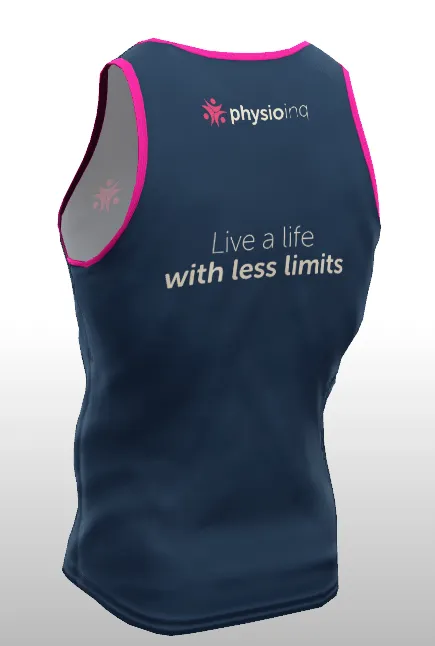 Physio Inq x BLK Performance Running Singlet - Engineered for Peak Performance