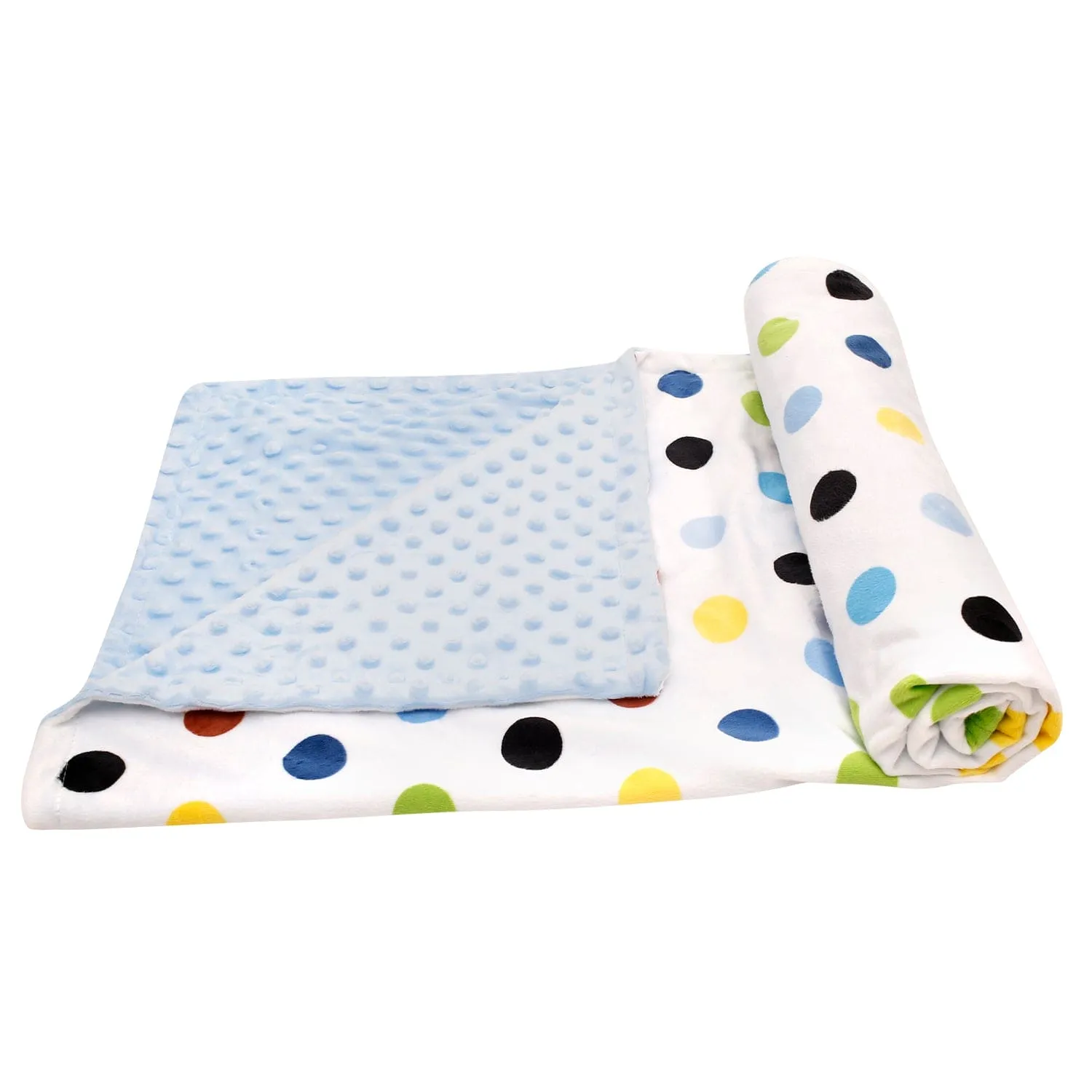 Polka Dot Printed Blue Blanket