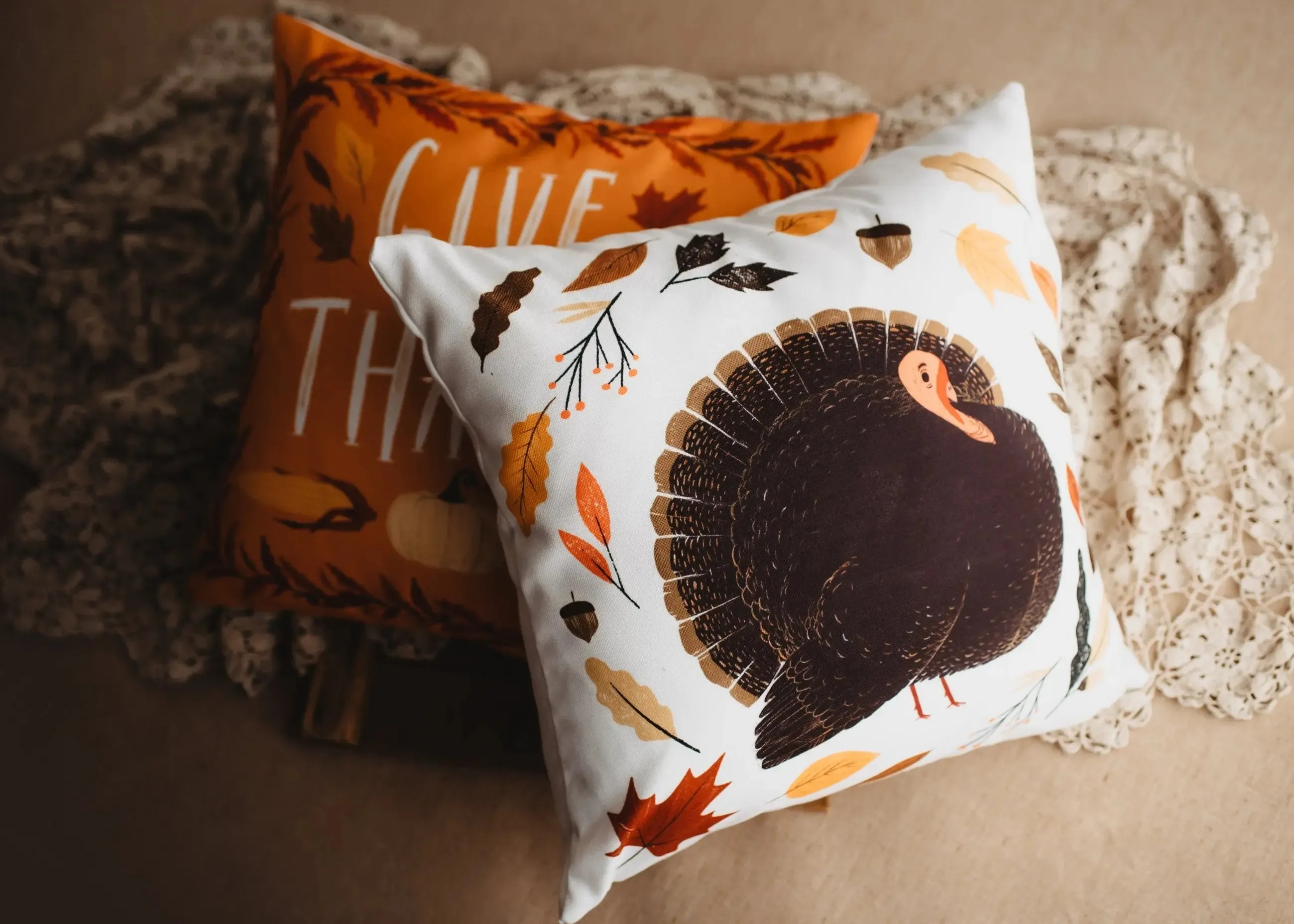 Primitive Turkey Pillow Cover |  Thanksgiving decor | Farmhouse Pillows | Country Decor | Fall Throw Pillows | Cute Throw Pillows | Gift