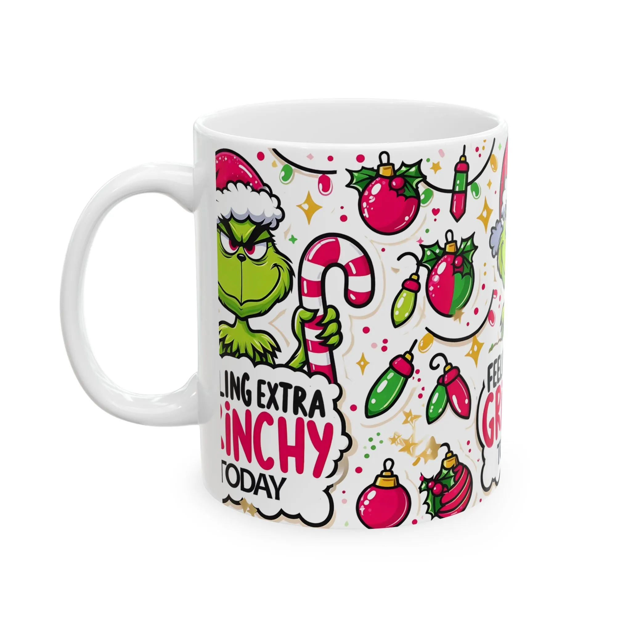 Princess Grace Grinchy Holiday Ceramic Mug - Perfect for Christmas Cheer