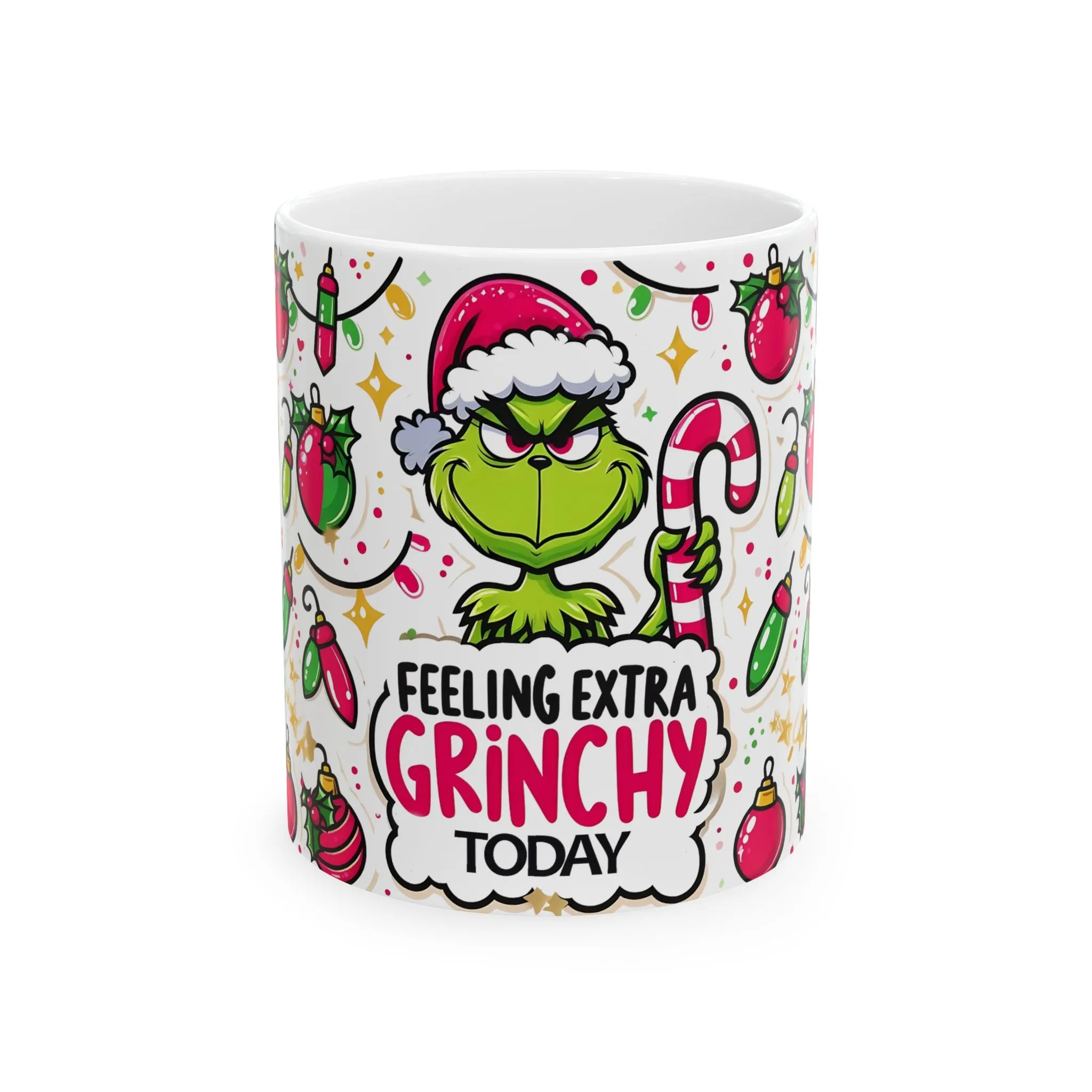 Princess Grace Grinchy Holiday Ceramic Mug - Perfect for Christmas Cheer