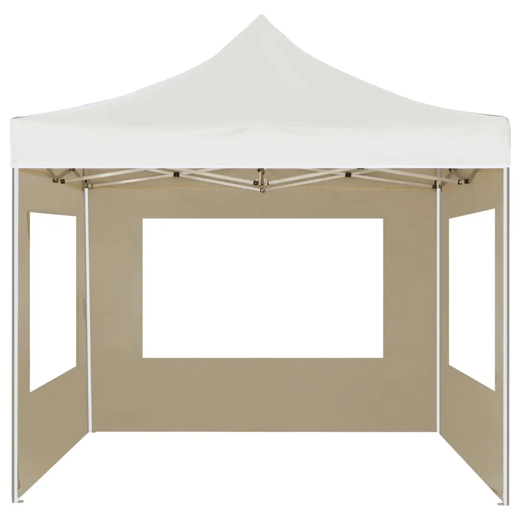 Professional Folding Party Tent with Walls Aluminium 2x2 m Cream