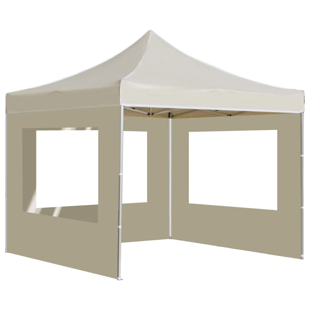 Professional Folding Party Tent with Walls Aluminium 2x2 m Cream