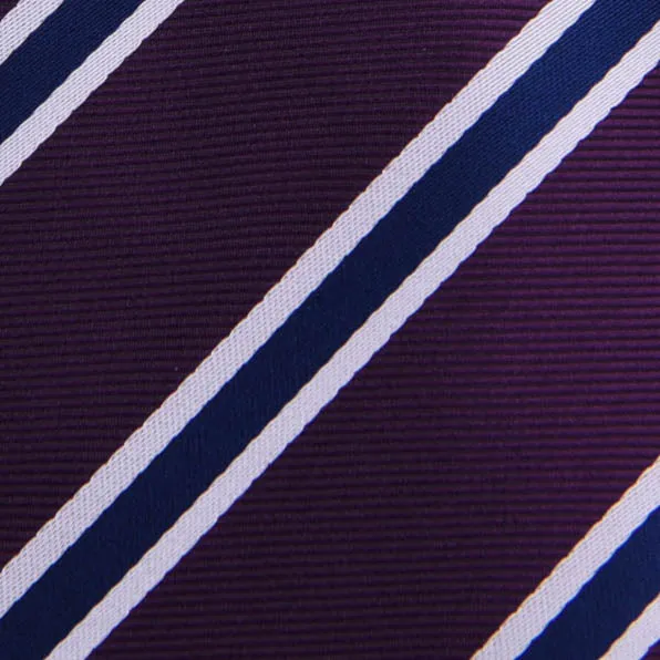 Purple & Blue & white Business Striped 3 Inch Tie Mens Professional Fashion