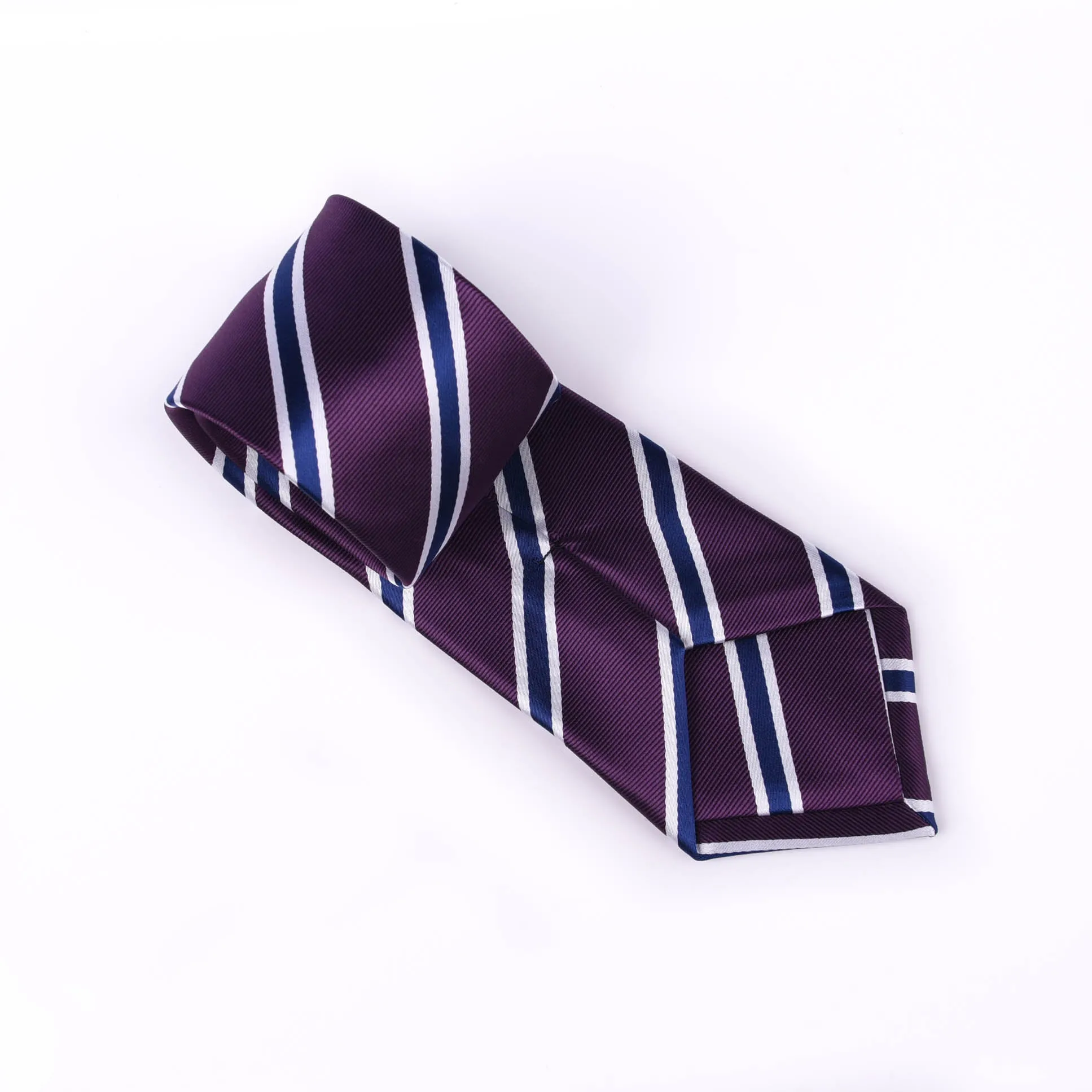 Purple & Blue & white Business Striped 3 Inch Tie Mens Professional Fashion