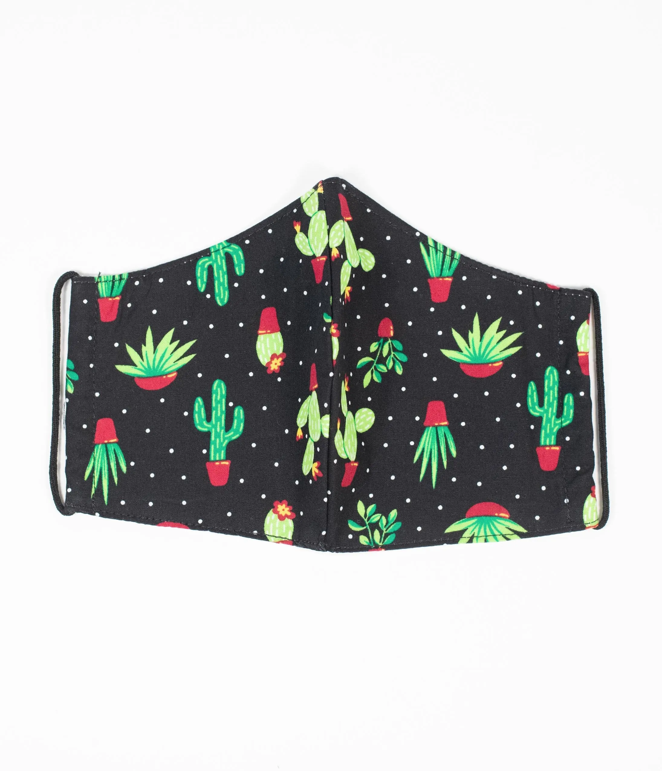 Retro Potted Cactus Print Face Mask